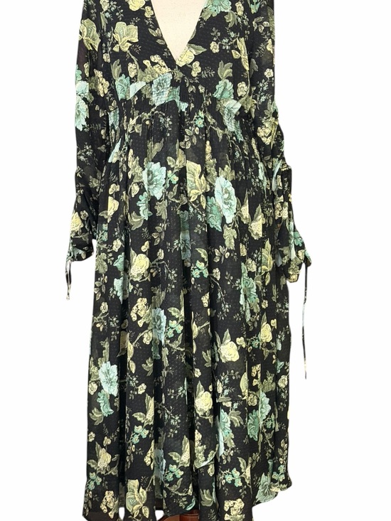 ASOS Dresses & Skirts - Floral V-Neck Midi Dress in Black and Mint